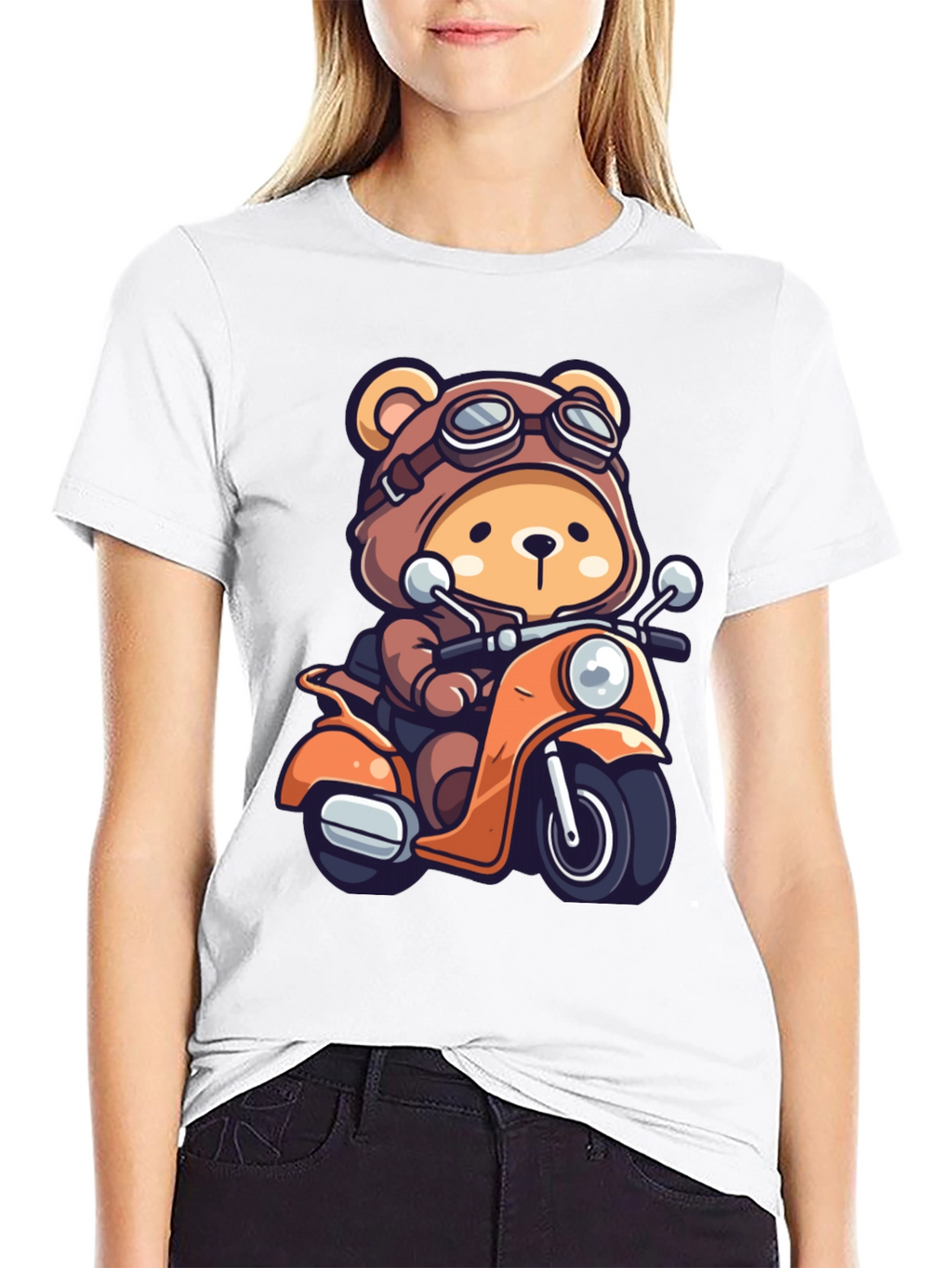 Bear on Scooter Graphic T-Shirt