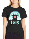 Luis Rainbow Heart Personalized Tee