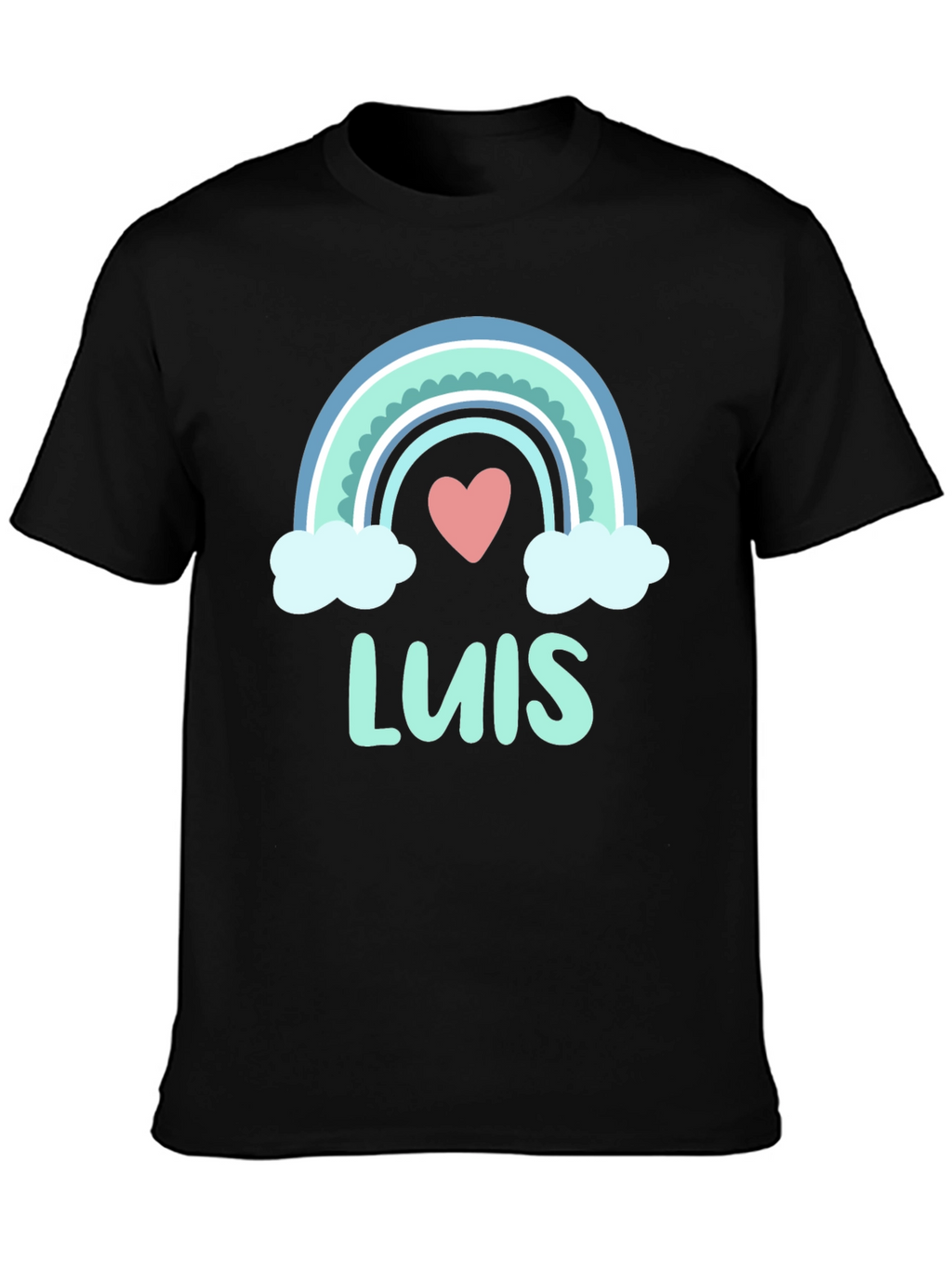 Luis Rainbow Heart Personalized Tee