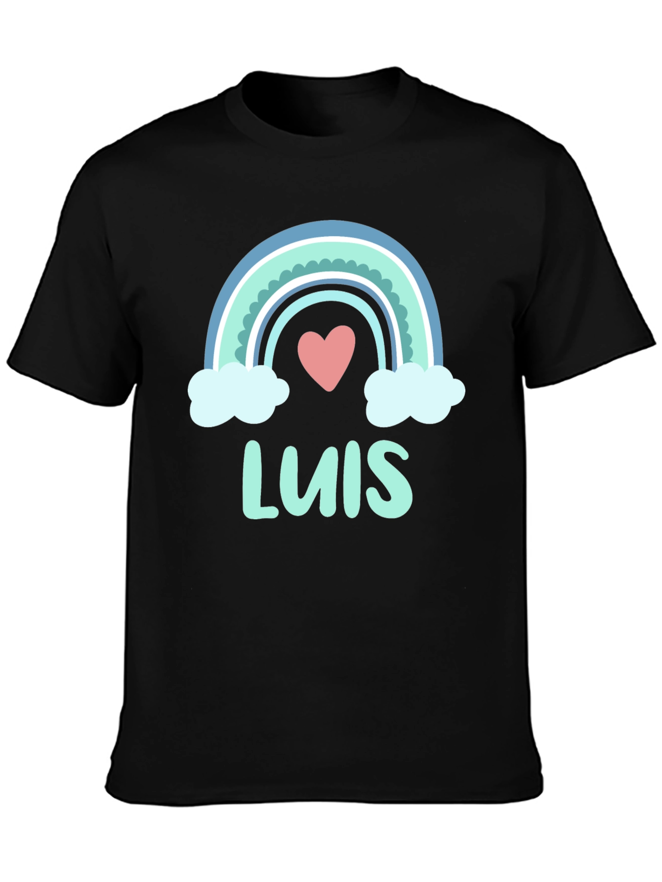 Luis Rainbow Heart Personalized Tee