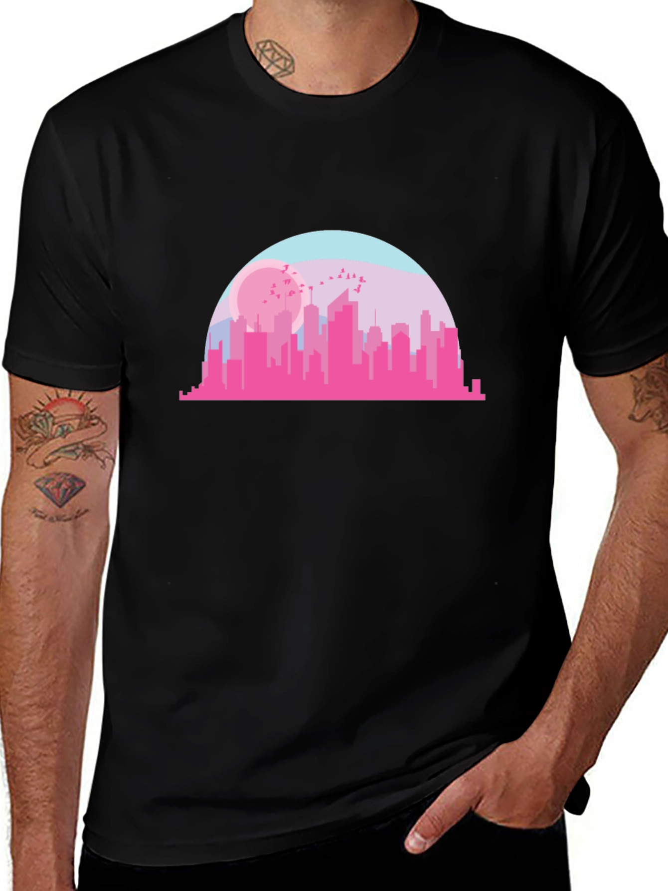 Cityscape Graphic Tee - Modern Urban Design T-Shirt