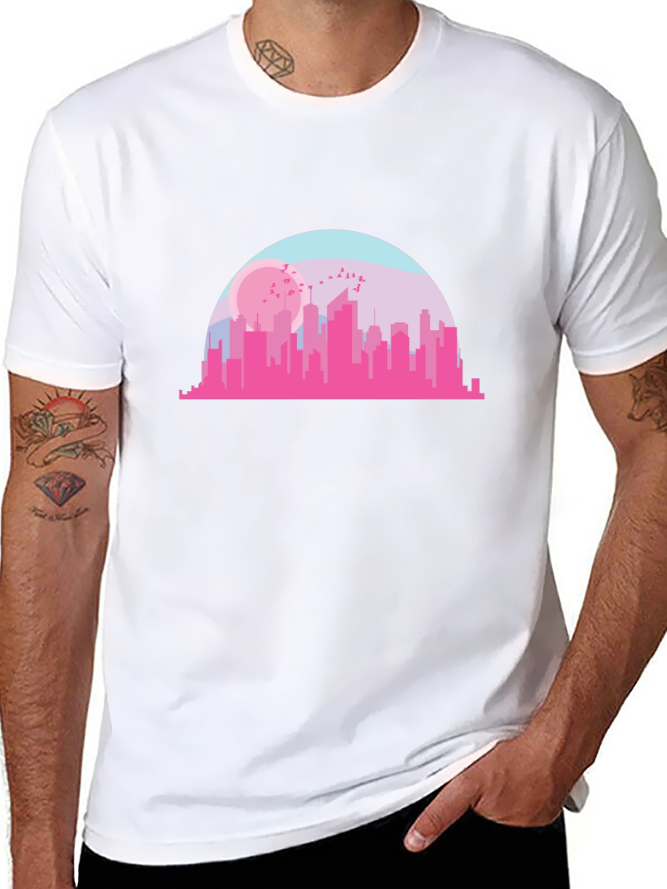 Cityscape Graphic Tee - Modern Urban Design T-Shirt