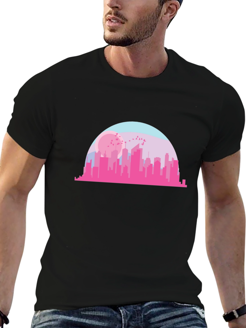 Cityscape Graphic Tee - Modern Urban Design T-Shirt