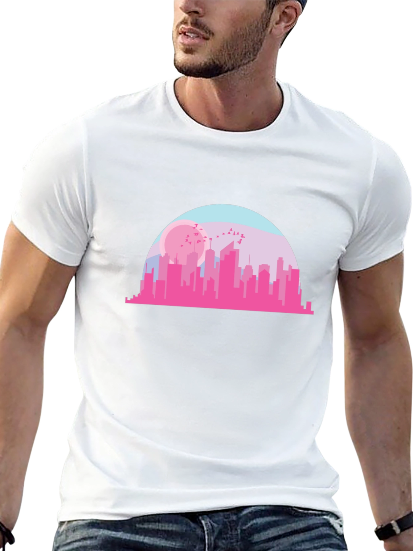 Cityscape Graphic Tee - Modern Urban Design T-Shirt