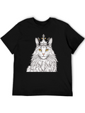 King Cat Graphic Tee - Unisex Black T-Shirt