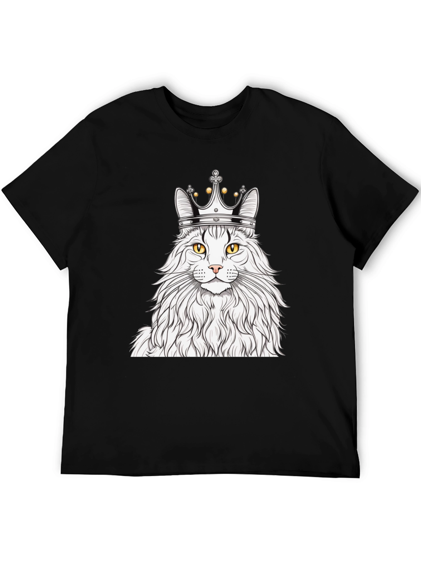 King Cat Graphic Tee - Unisex Black T-Shirt