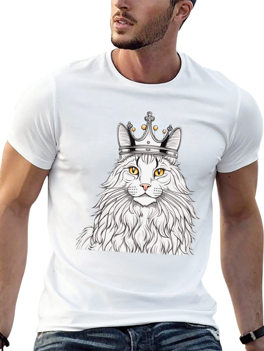 King Cat Graphic Tee - Unisex Black T-Shirt