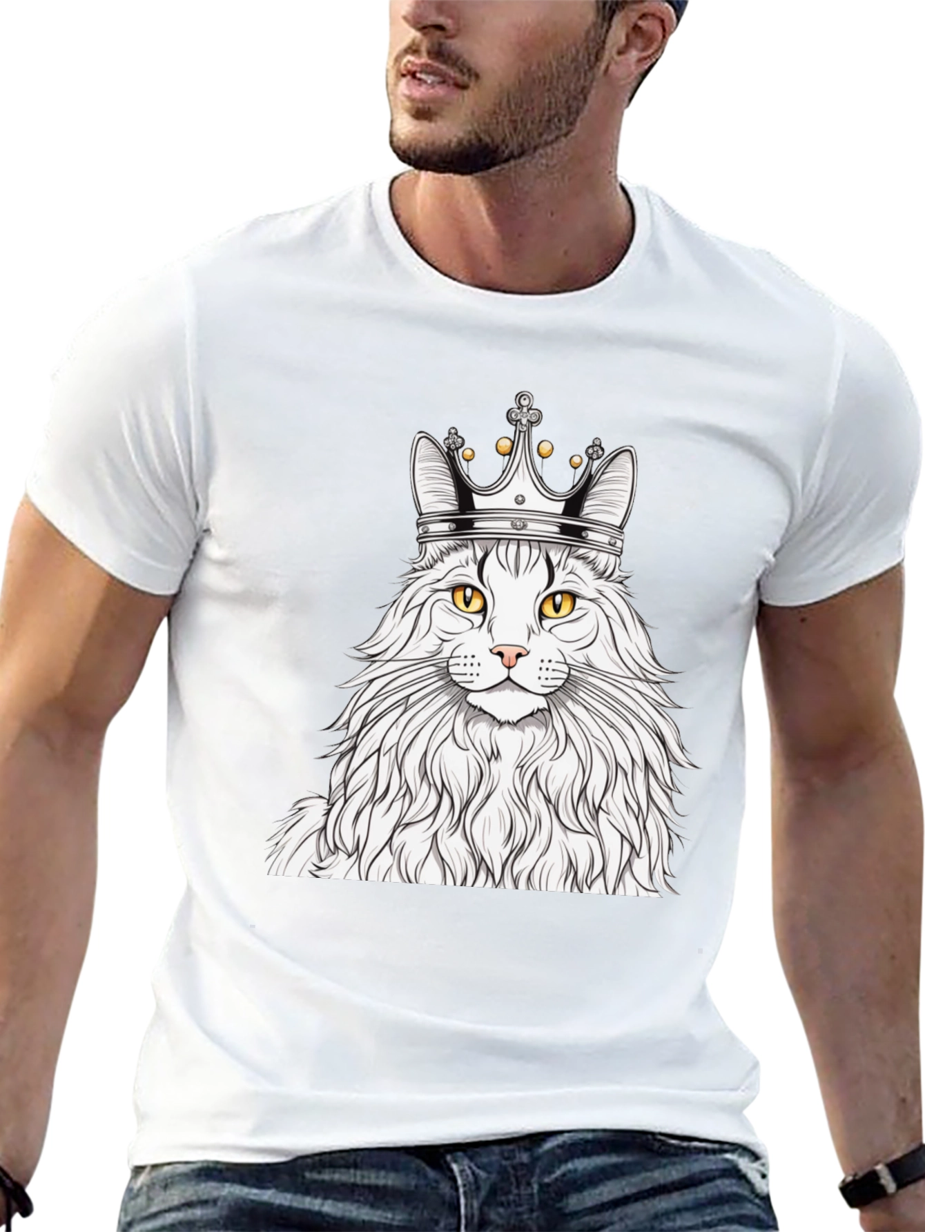King Cat Graphic Tee - Unisex Black T-Shirt