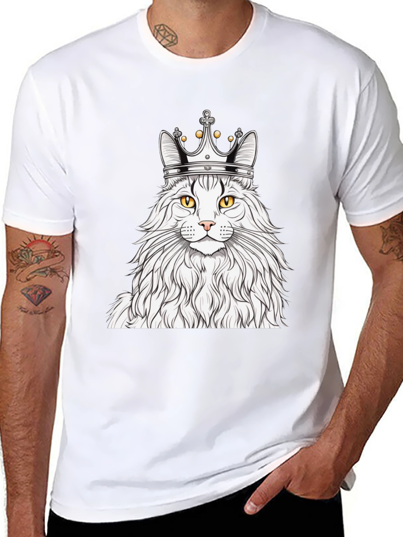 King Cat Graphic Tee - Unisex Black T-Shirt