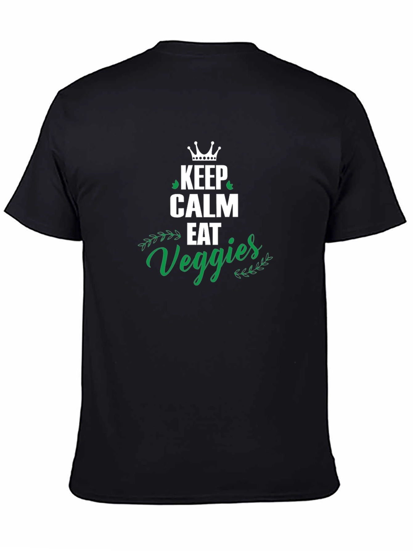 Keep Calm Eat Veggies T-Shirt - Unisex Black Tee