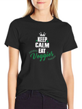Keep Calm Eat Veggies T-Shirt - Unisex Black Tee