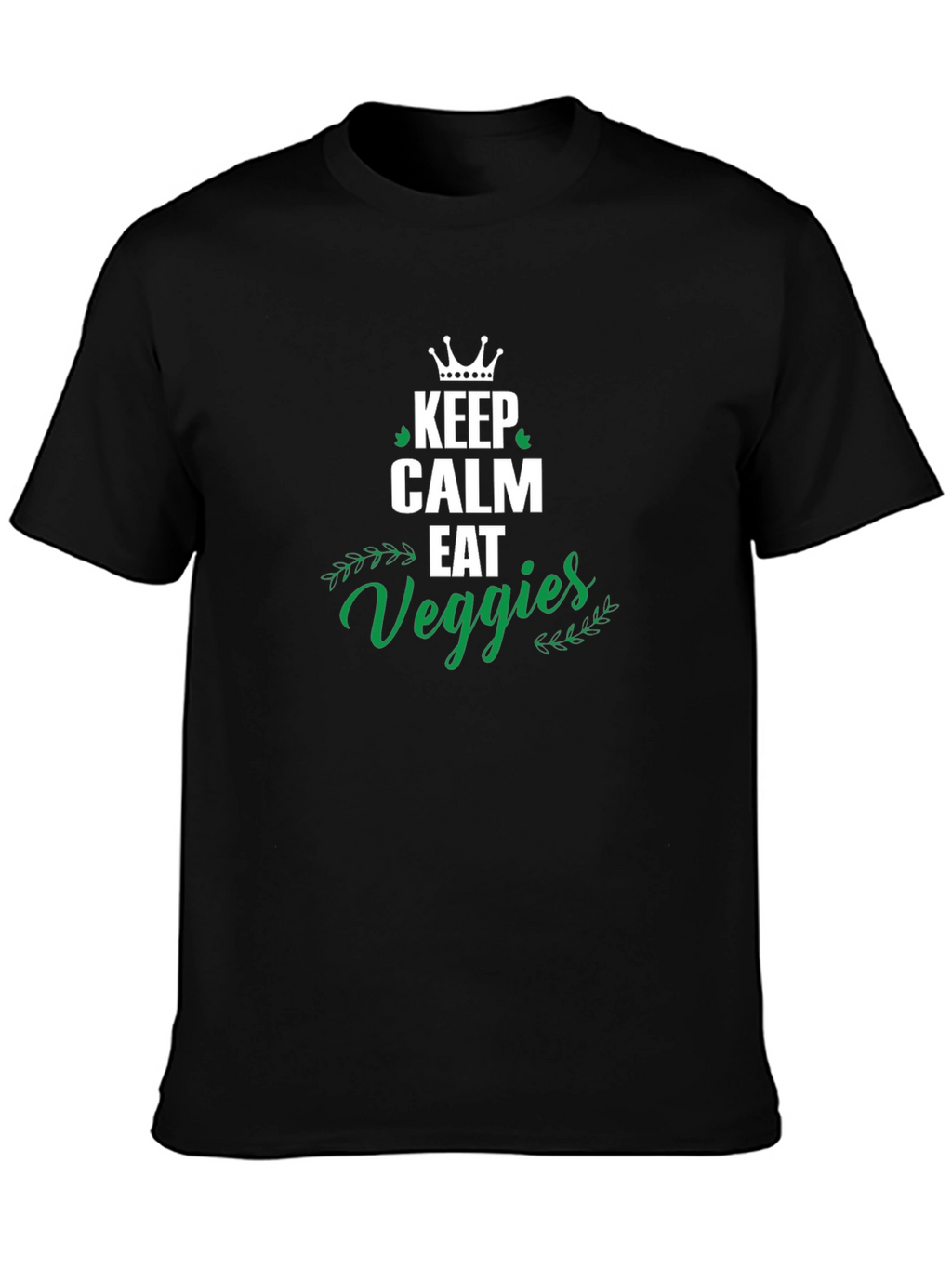 Keep Calm Eat Veggies T-Shirt - Unisex Black Tee