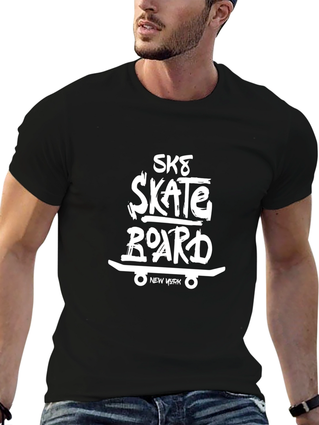 Skate Board Black T-Shirt: New York Edition