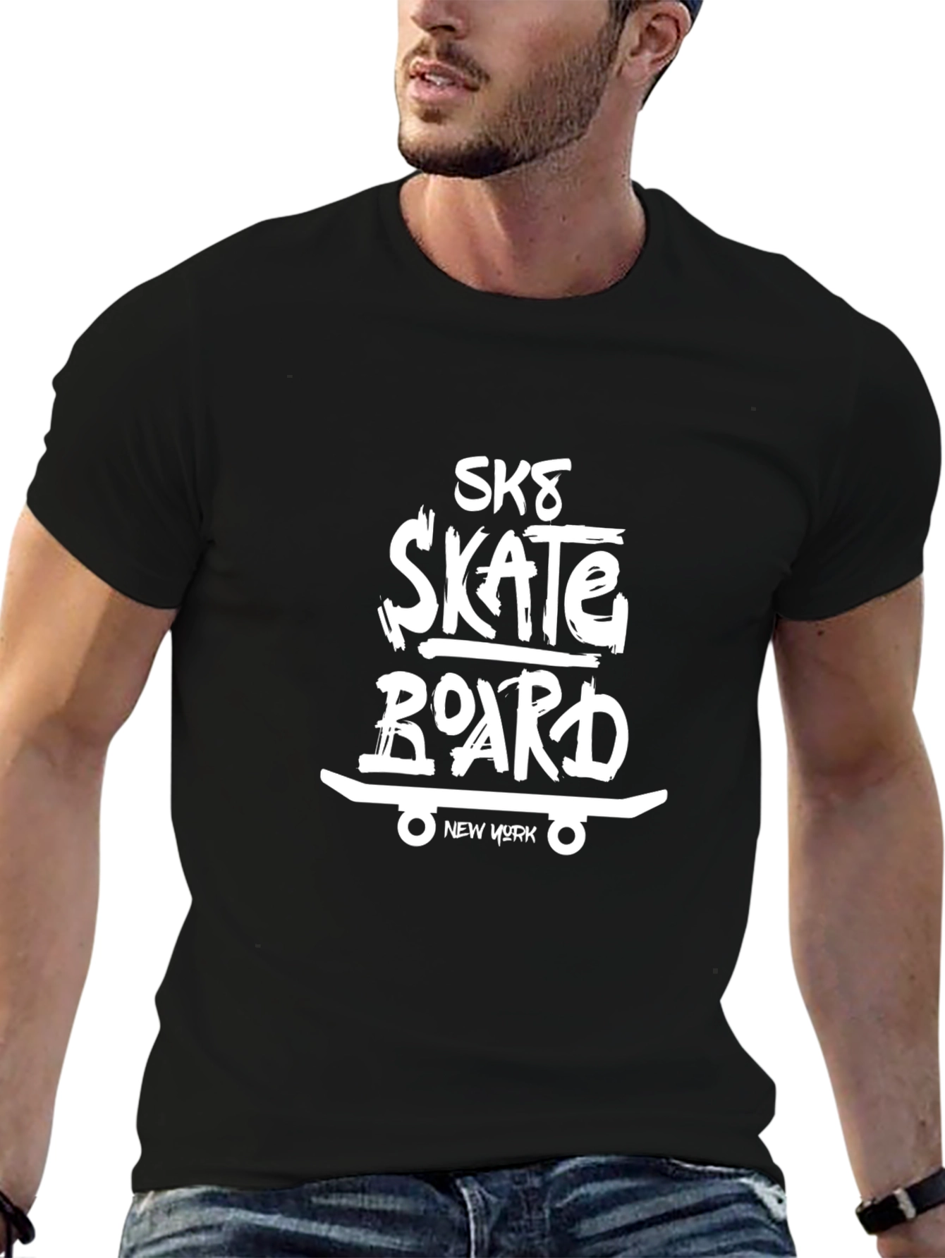 Skate Board Black T-Shirt: New York Edition