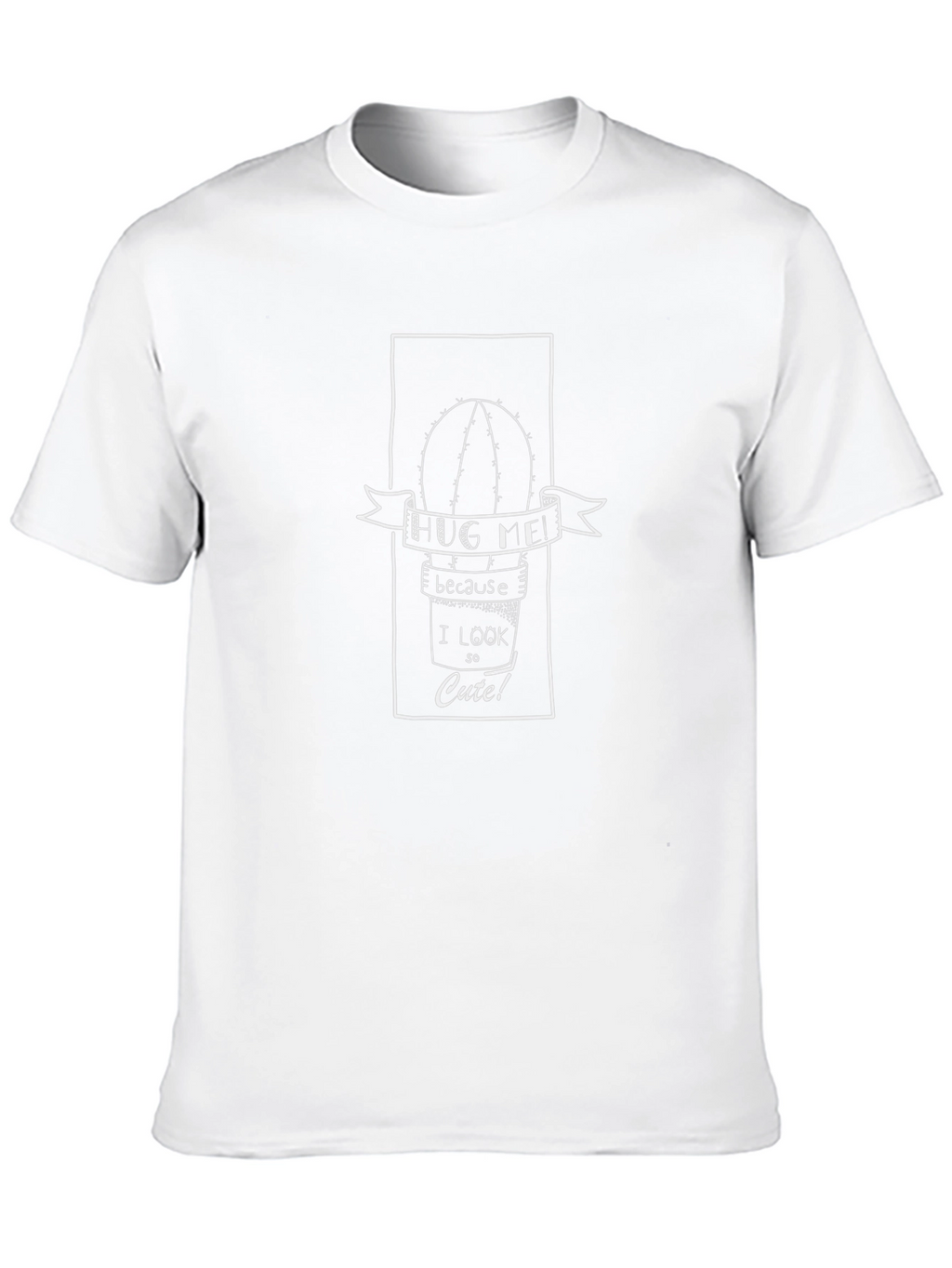 Hug Me Cactus Graphic Print Mens T-Shirt