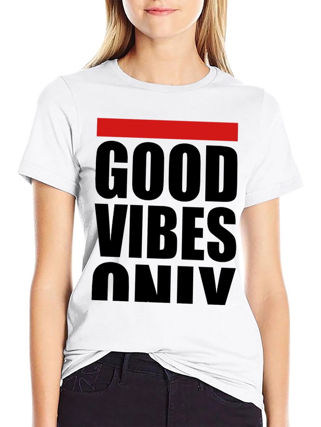 Good Vibes Only Graphic Tee - Black Cotton T-Shirt