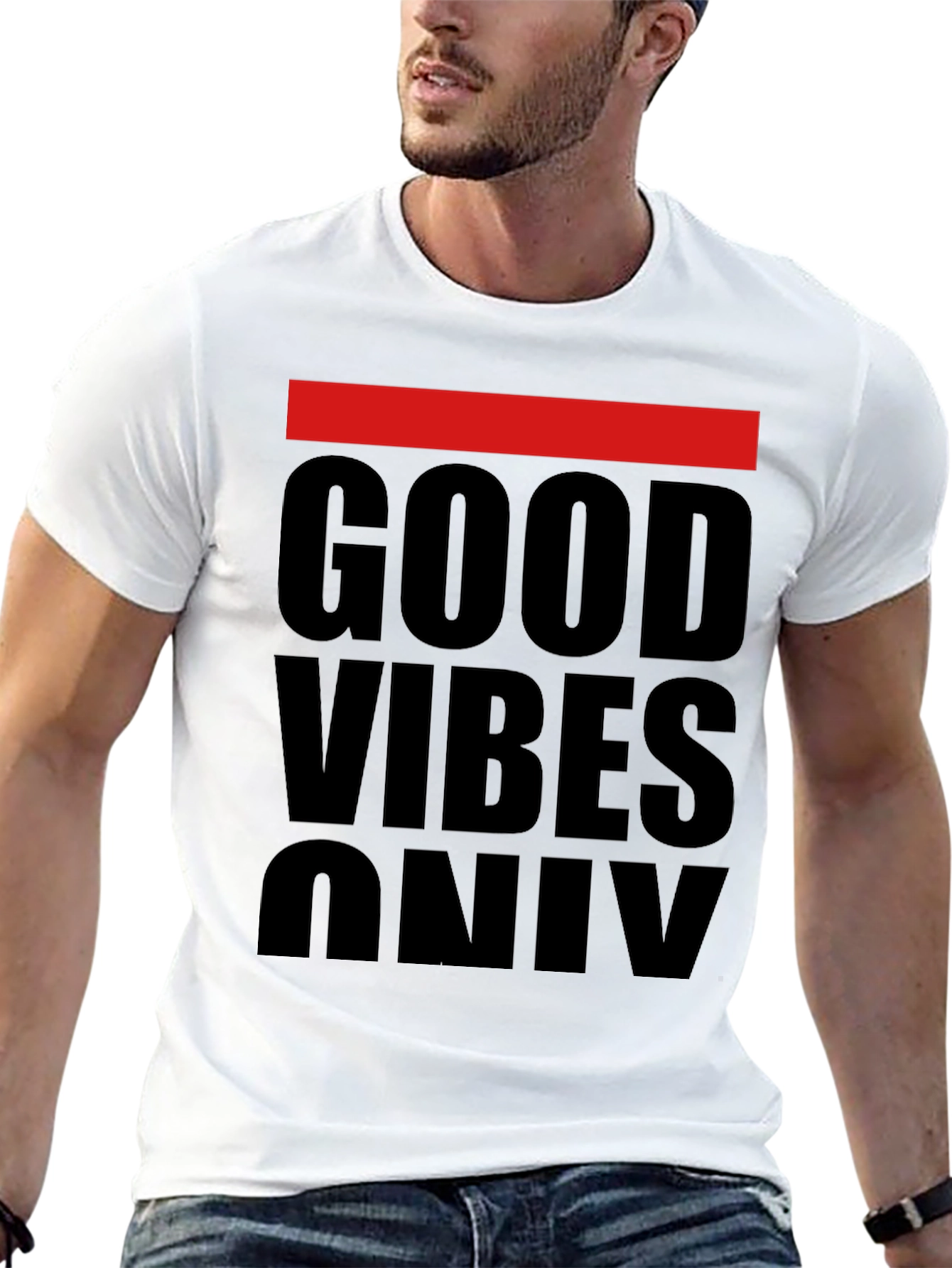 Good Vibes Only Graphic Tee - Black Cotton T-Shirt
