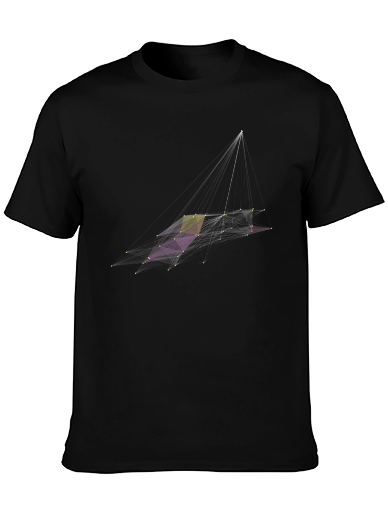 Abstract Geometric Graphic Tee - Black