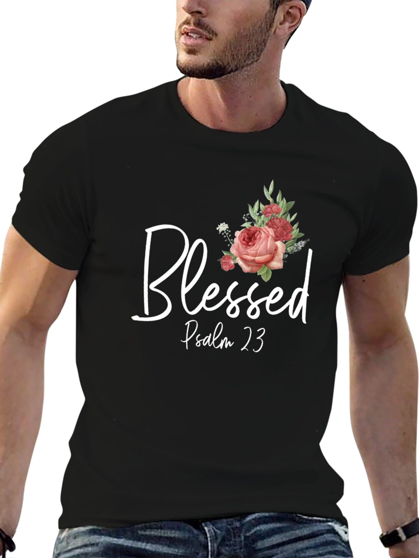 Blessed Psalm 23 Graphic Print T-Shirt