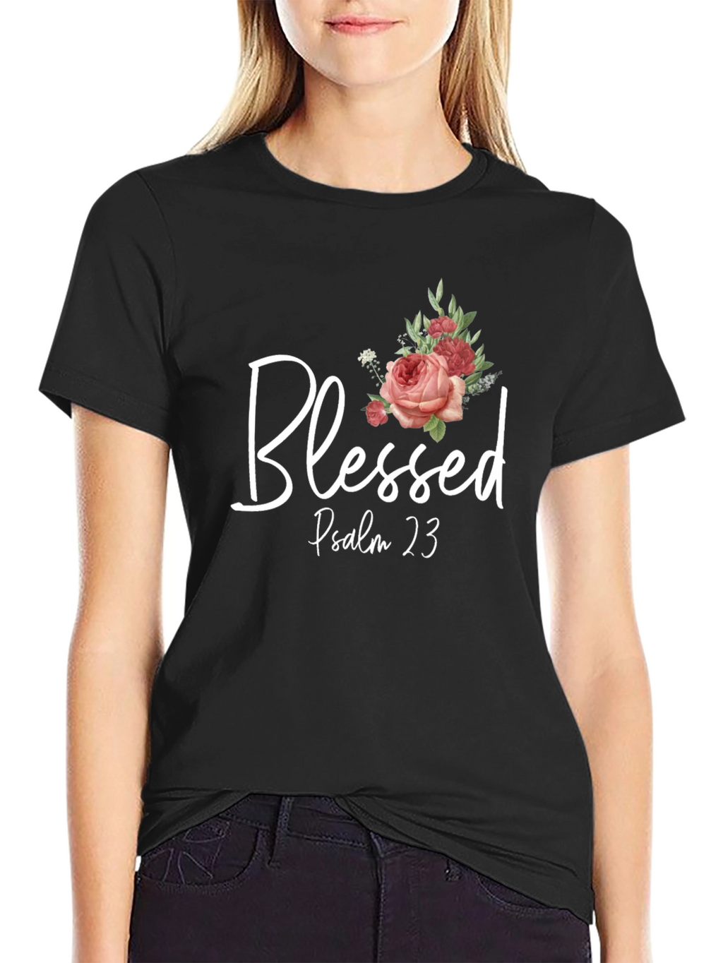Blessed Psalm 23 Graphic Print T-Shirt