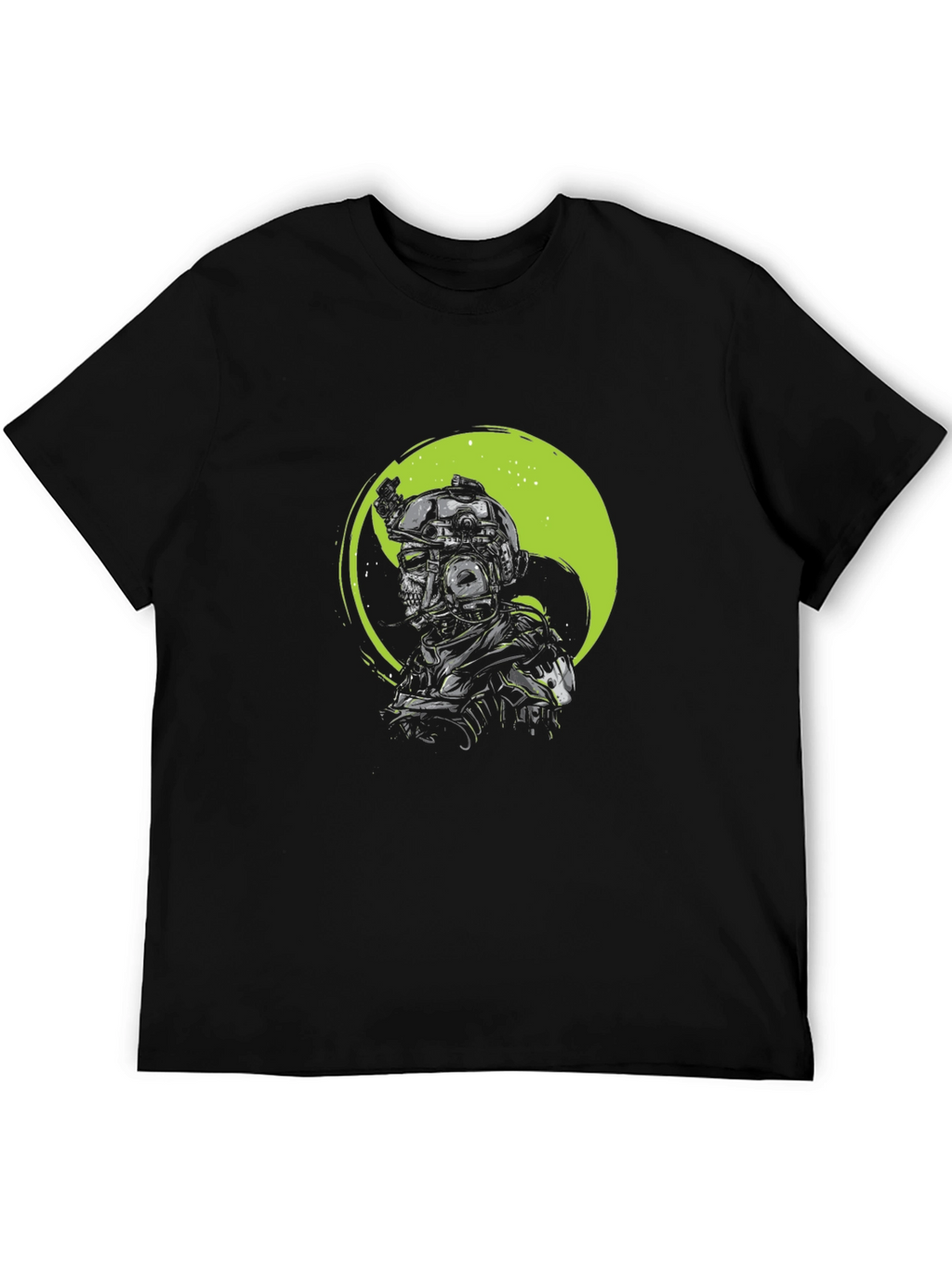 Tactical Skull Graphic T-Shirt - Black