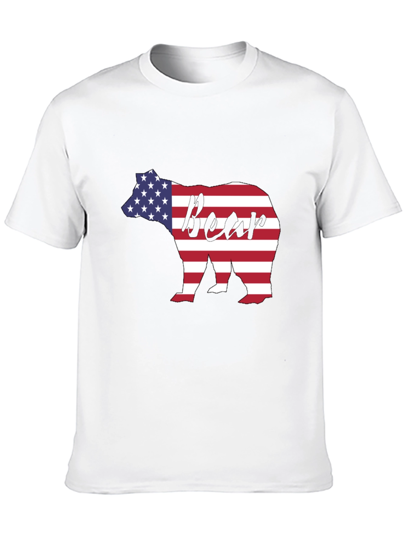 American Flag Bear Graphic T-Shirt