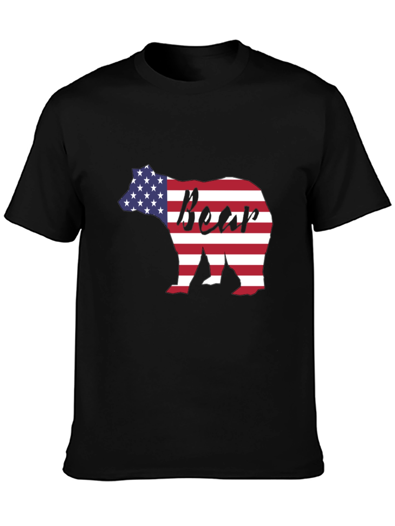 American Flag Bear Graphic T-Shirt