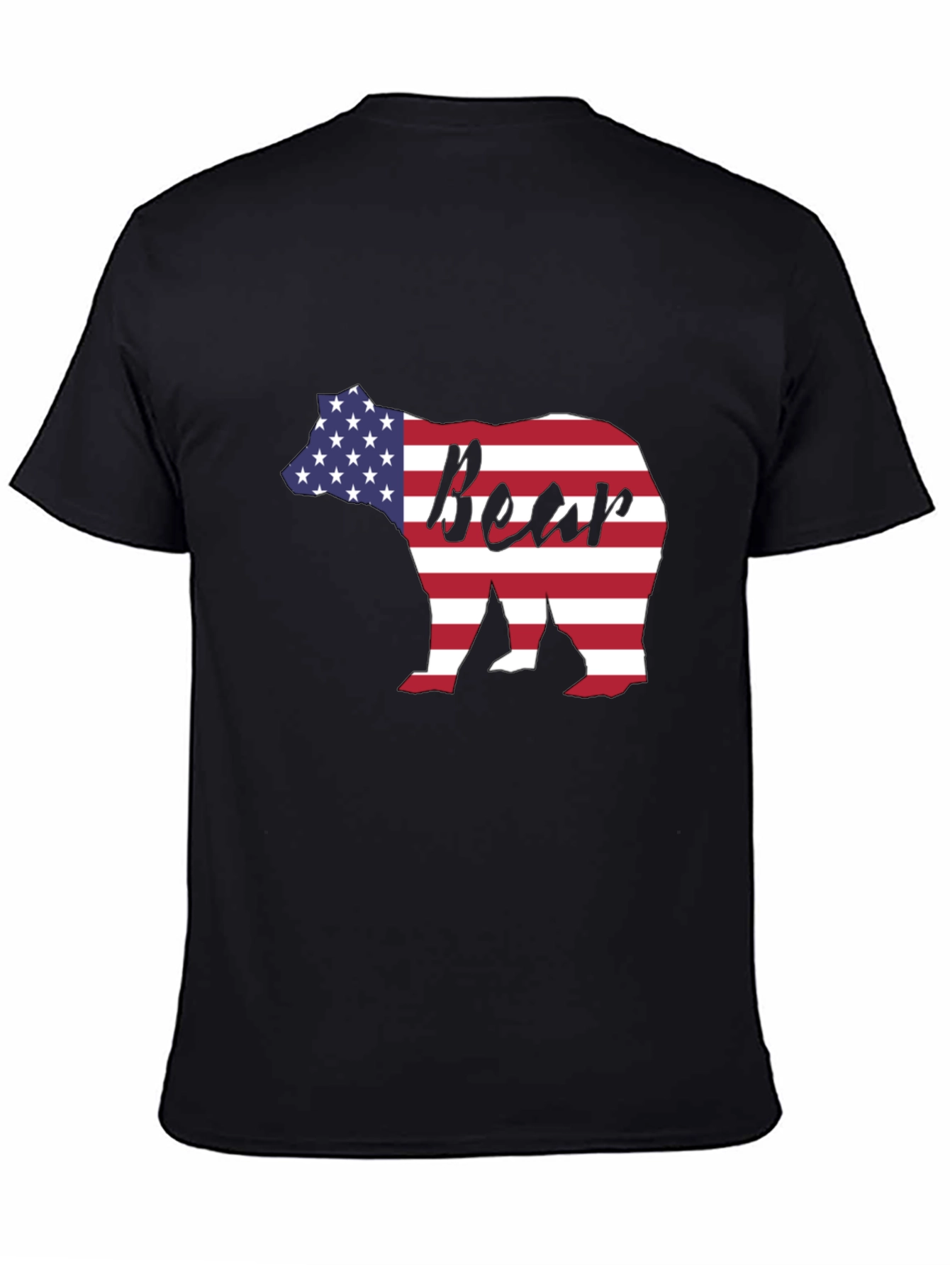 American Flag Bear Graphic T-Shirt