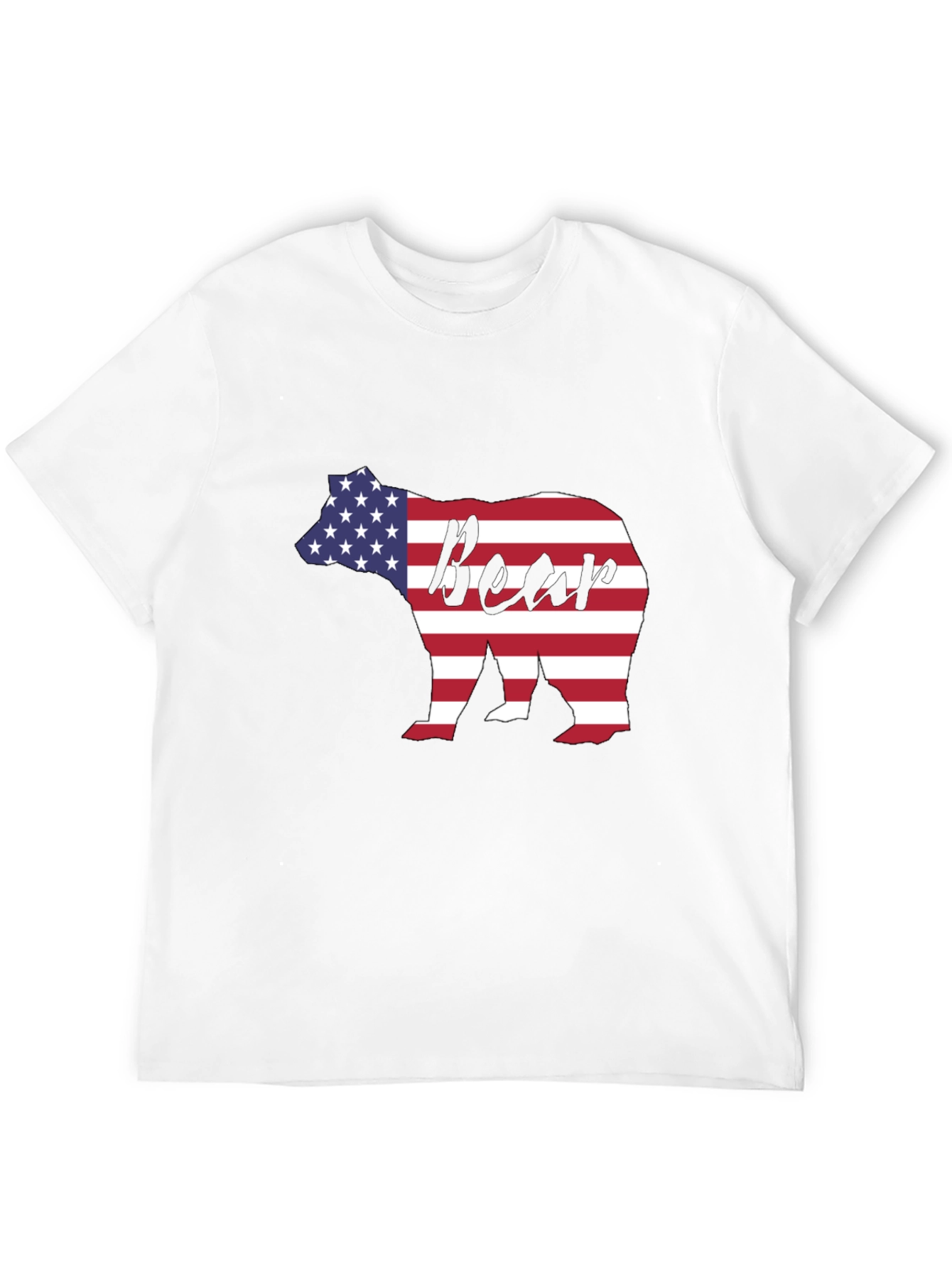 American Flag Bear Graphic T-Shirt