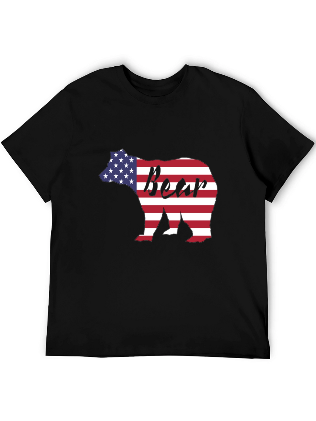 American Flag Bear Graphic T-Shirt