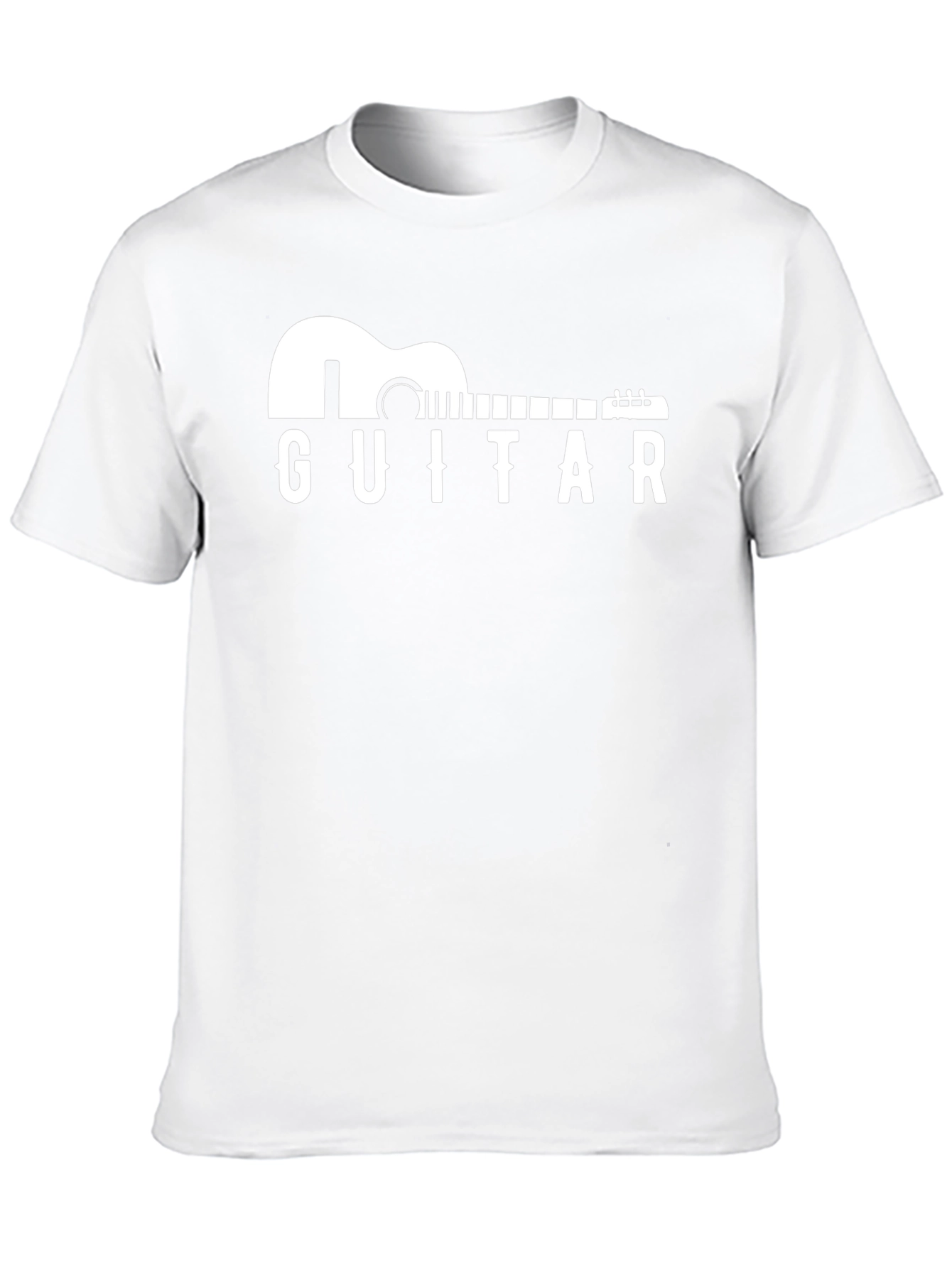Guitar Graphic Print Black T-Shirt