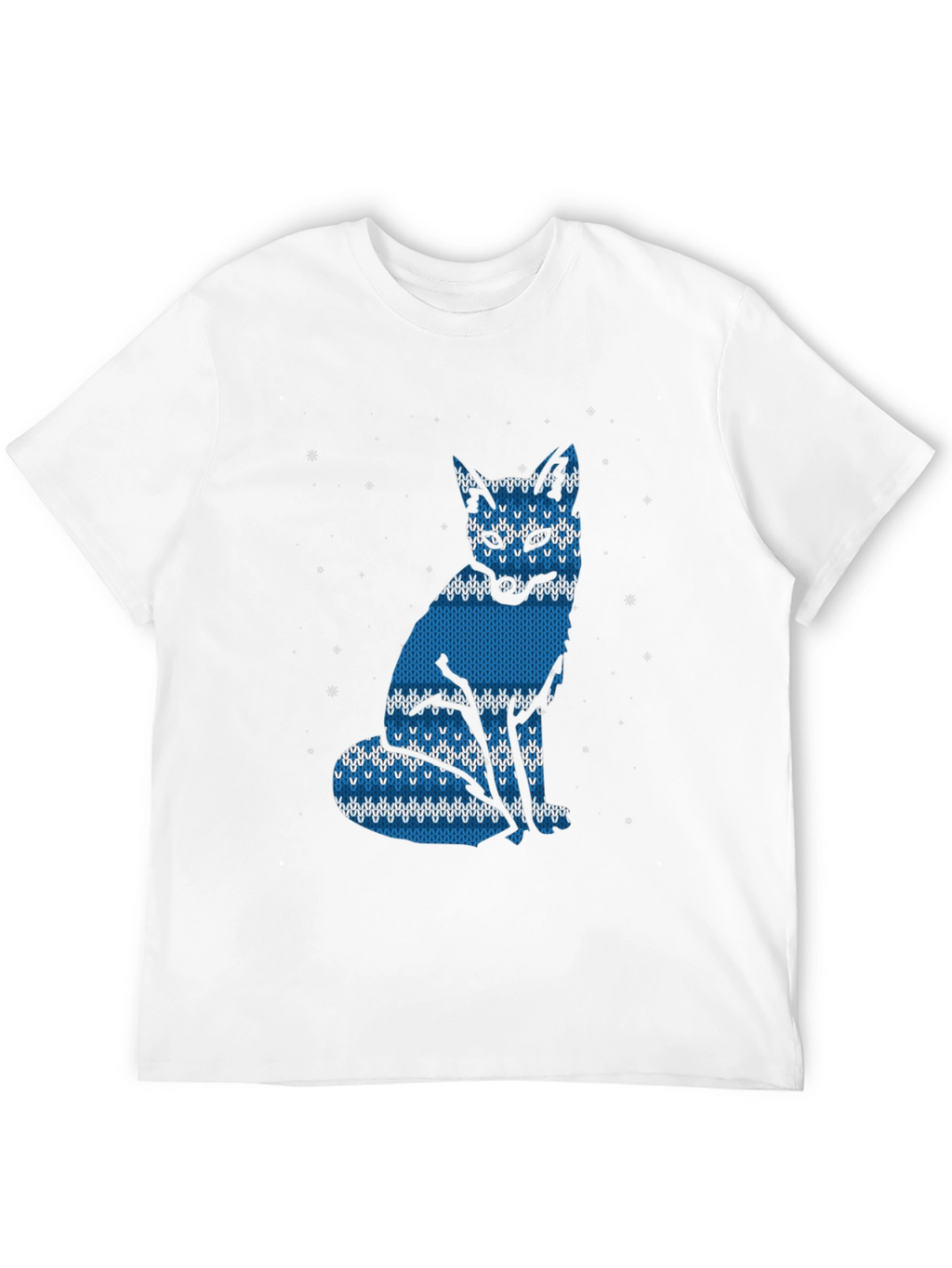 Blue Knitted Fox Graphic Tee