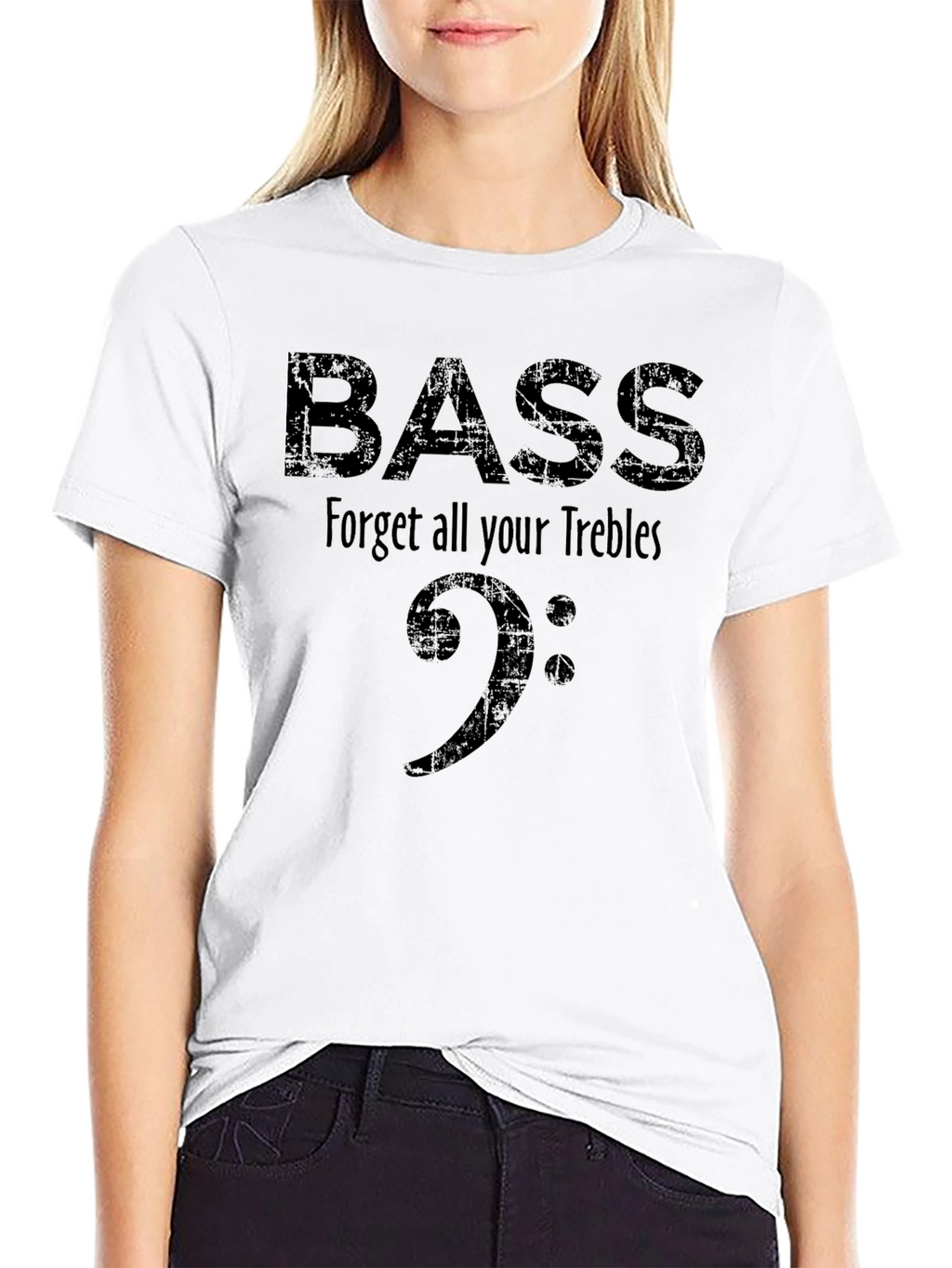 Bass Clef Graphic Tee - Black Music Shirt