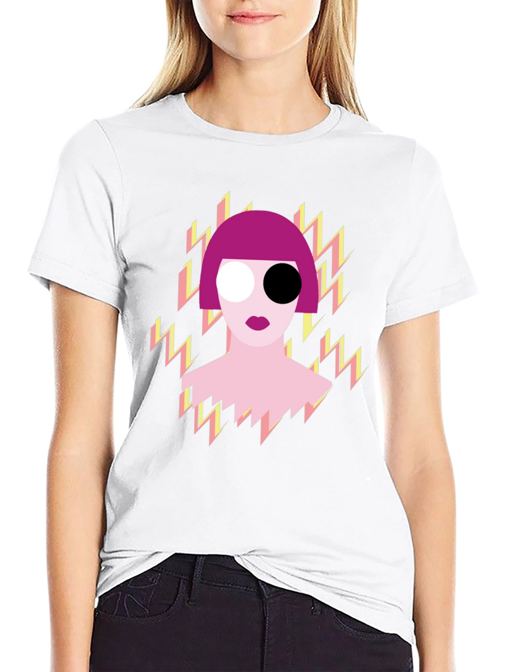 Abstract Pop Art Graphic Print Black T-Shirt