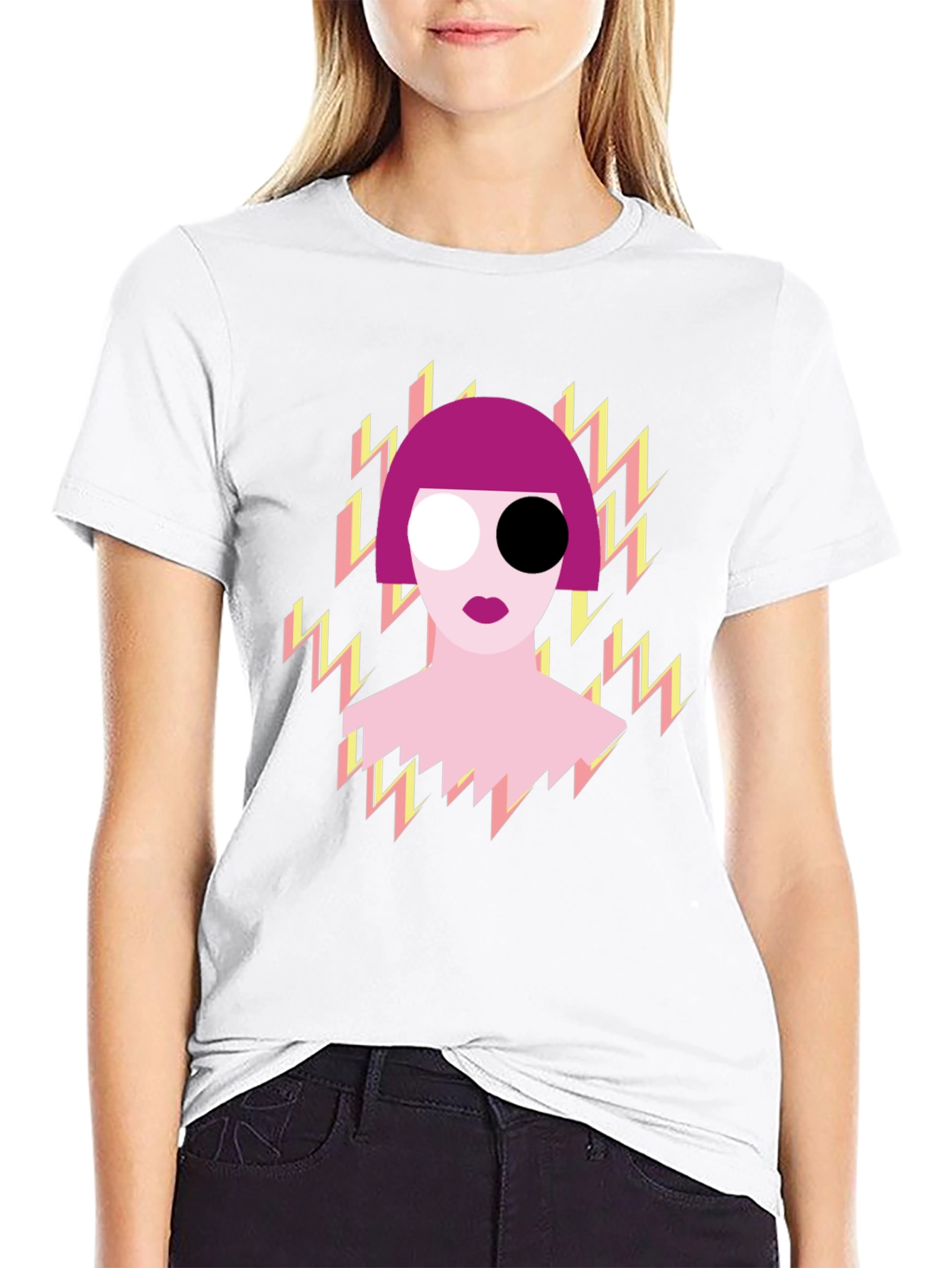 Abstract Pop Art Graphic Print Black T-Shirt