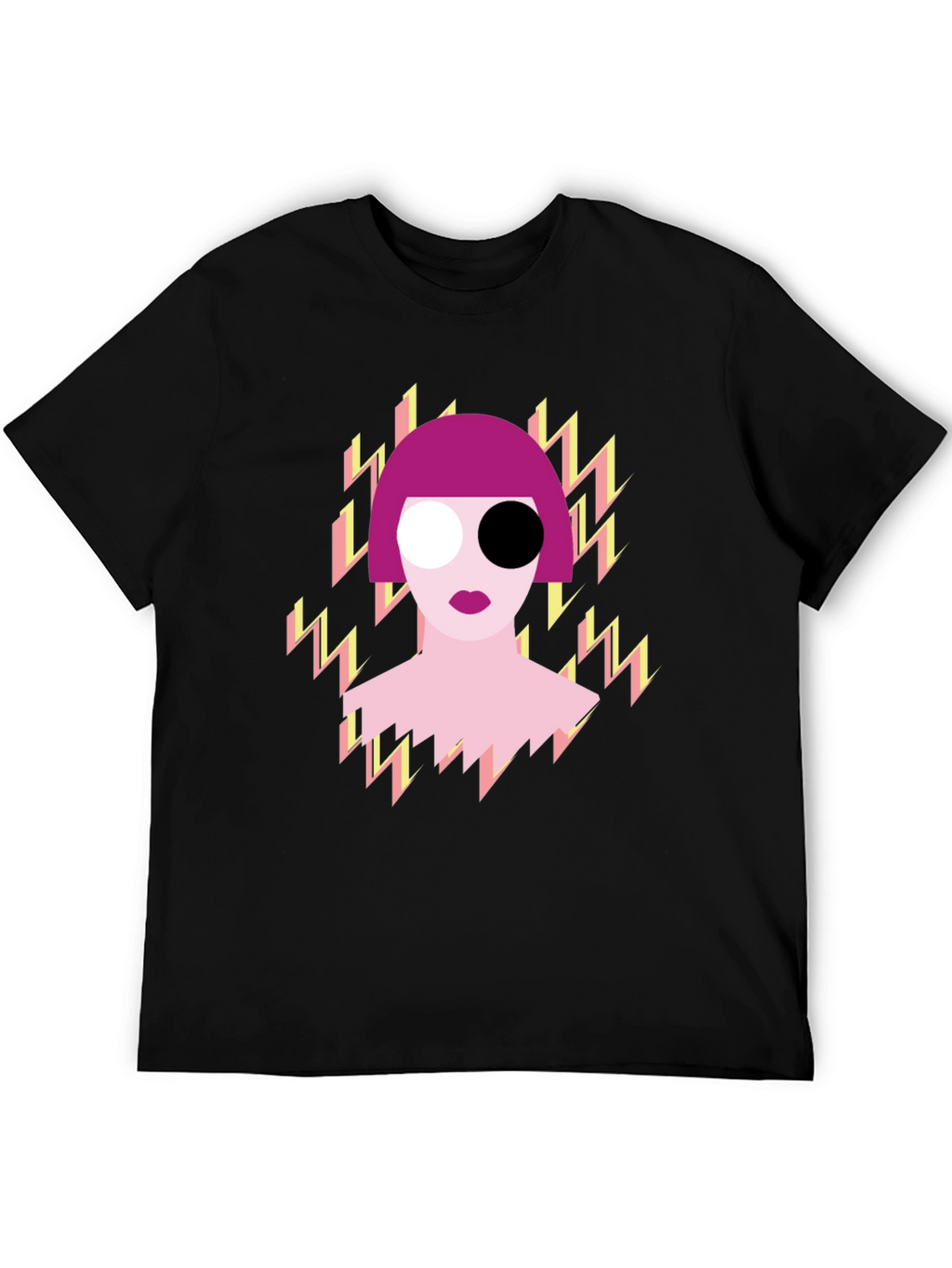 Abstract Pop Art Graphic Print Black T-Shirt