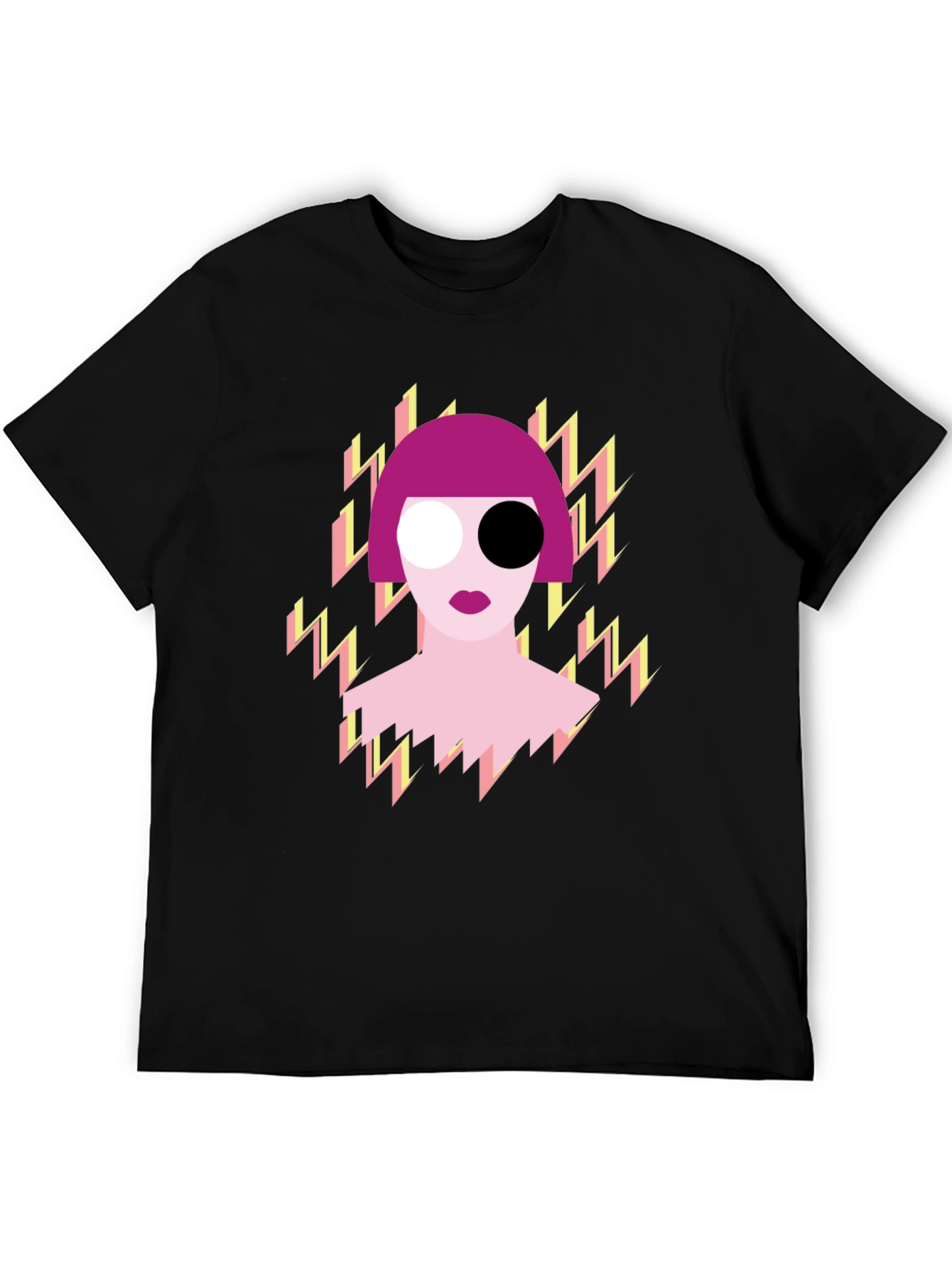 Abstract Pop Art Graphic Print Black T-Shirt