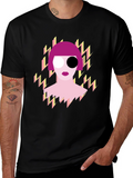 Abstract Pop Art Graphic Print Black T-Shirt