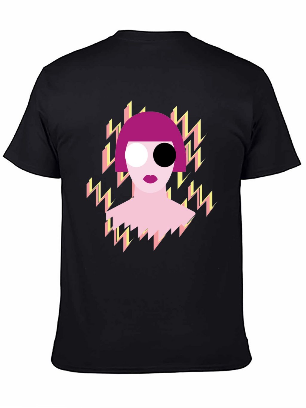 Abstract Pop Art Graphic Print Black T-Shirt