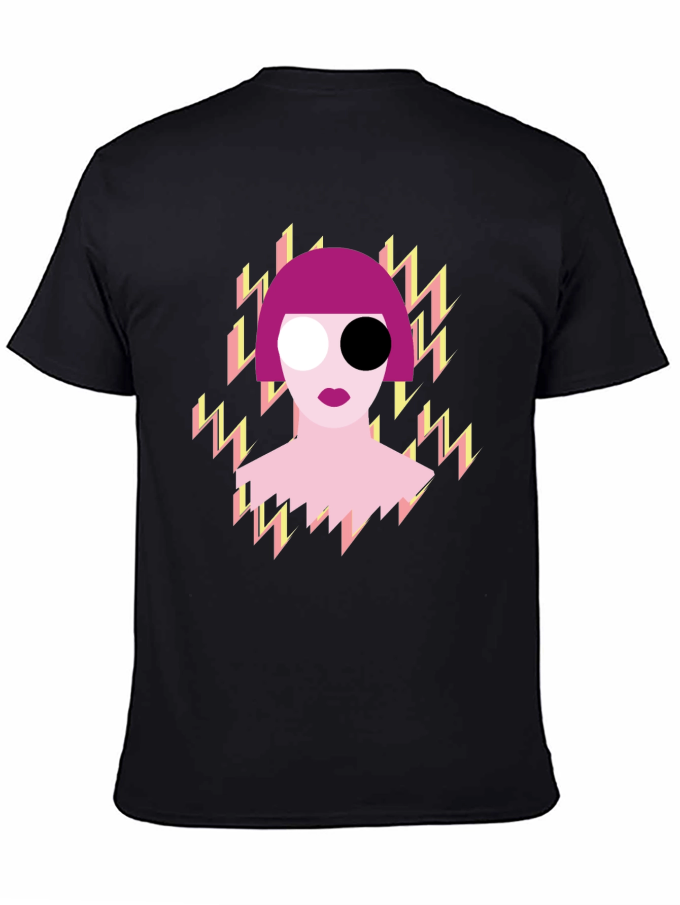 Abstract Pop Art Graphic Print Black T-Shirt