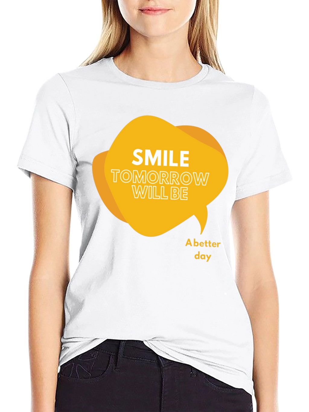 Smile Tomorrow T-Shirt: Positive Message Black Tee