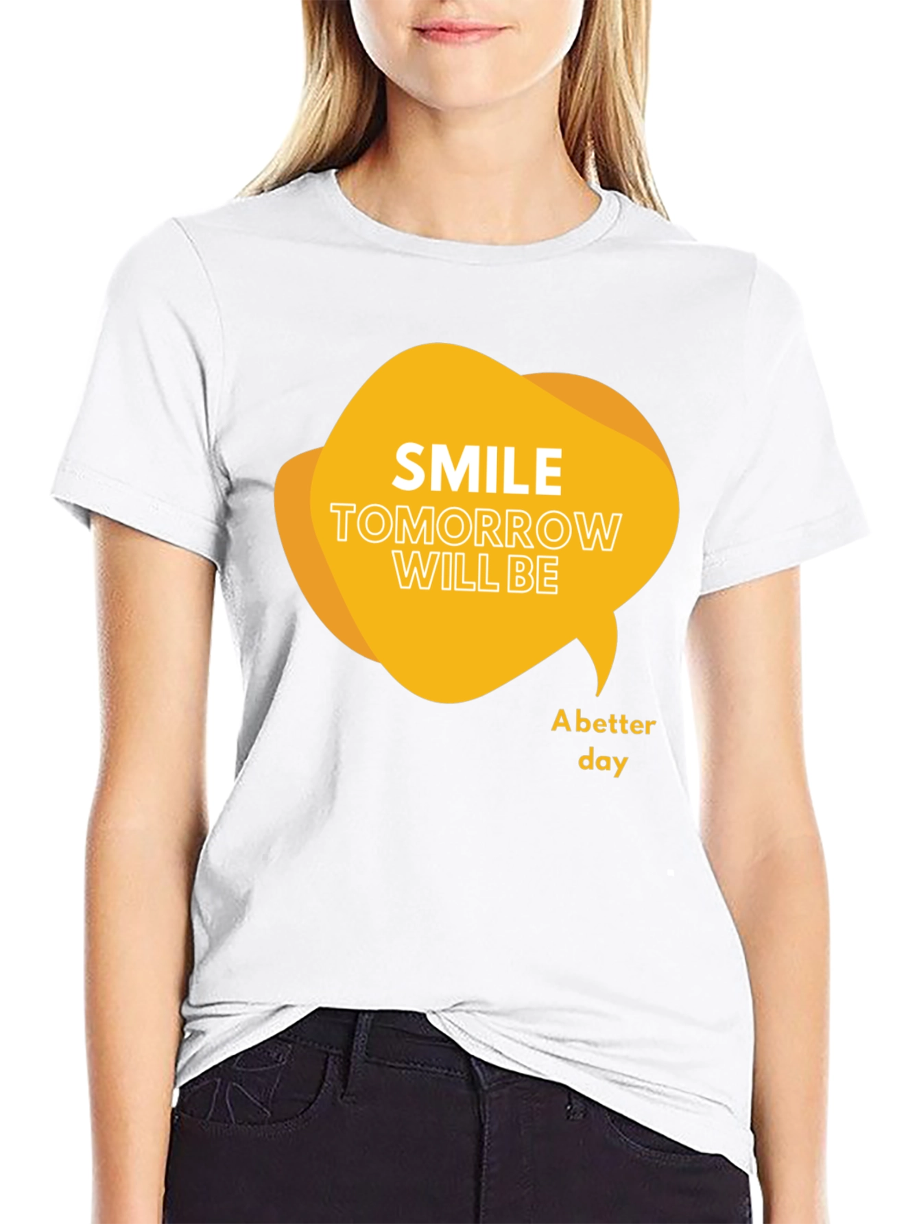 Smile Tomorrow T-Shirt: Positive Message Black Tee