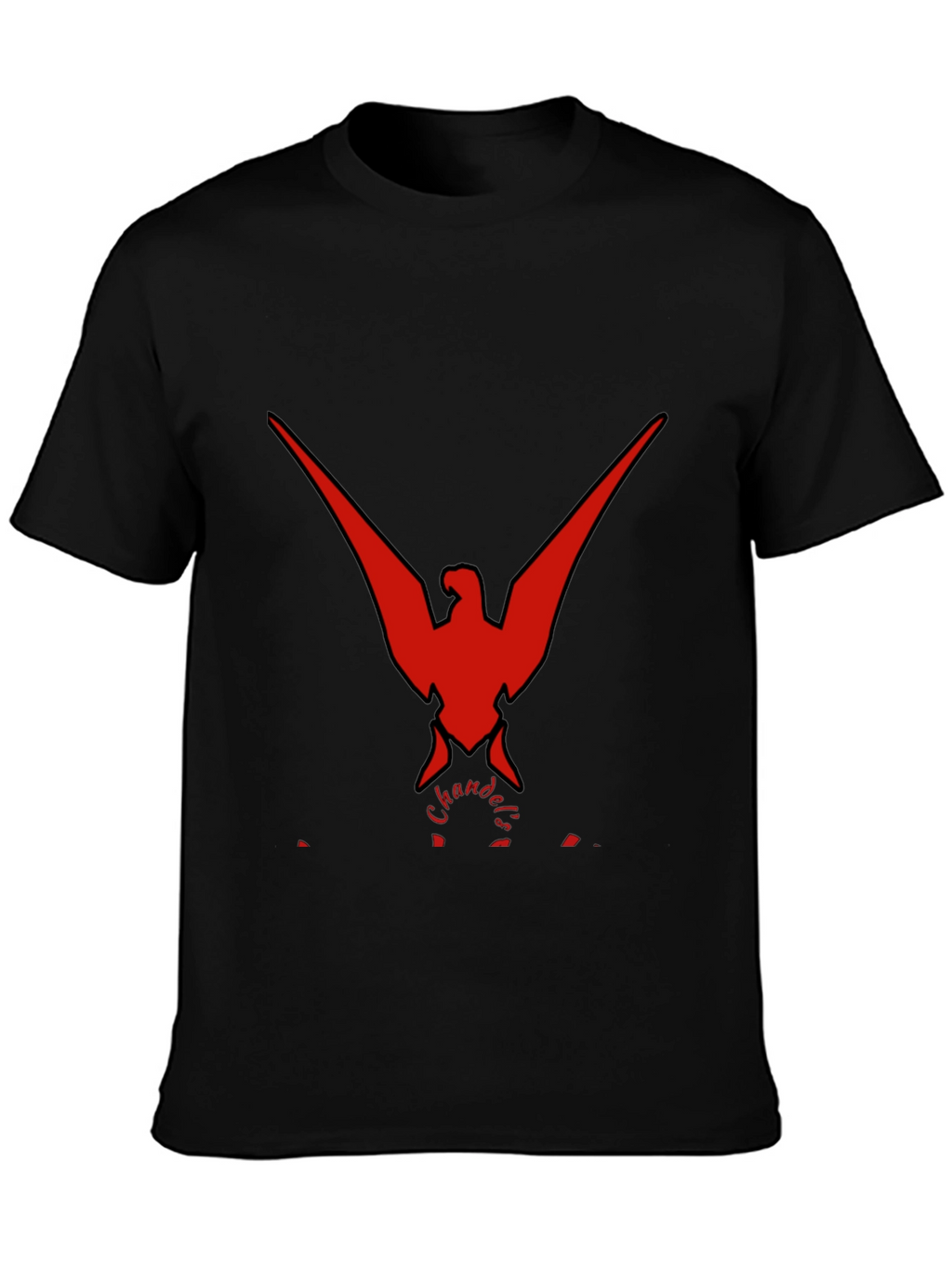 Bold Red Phoenix Graphic Black T-Shirt