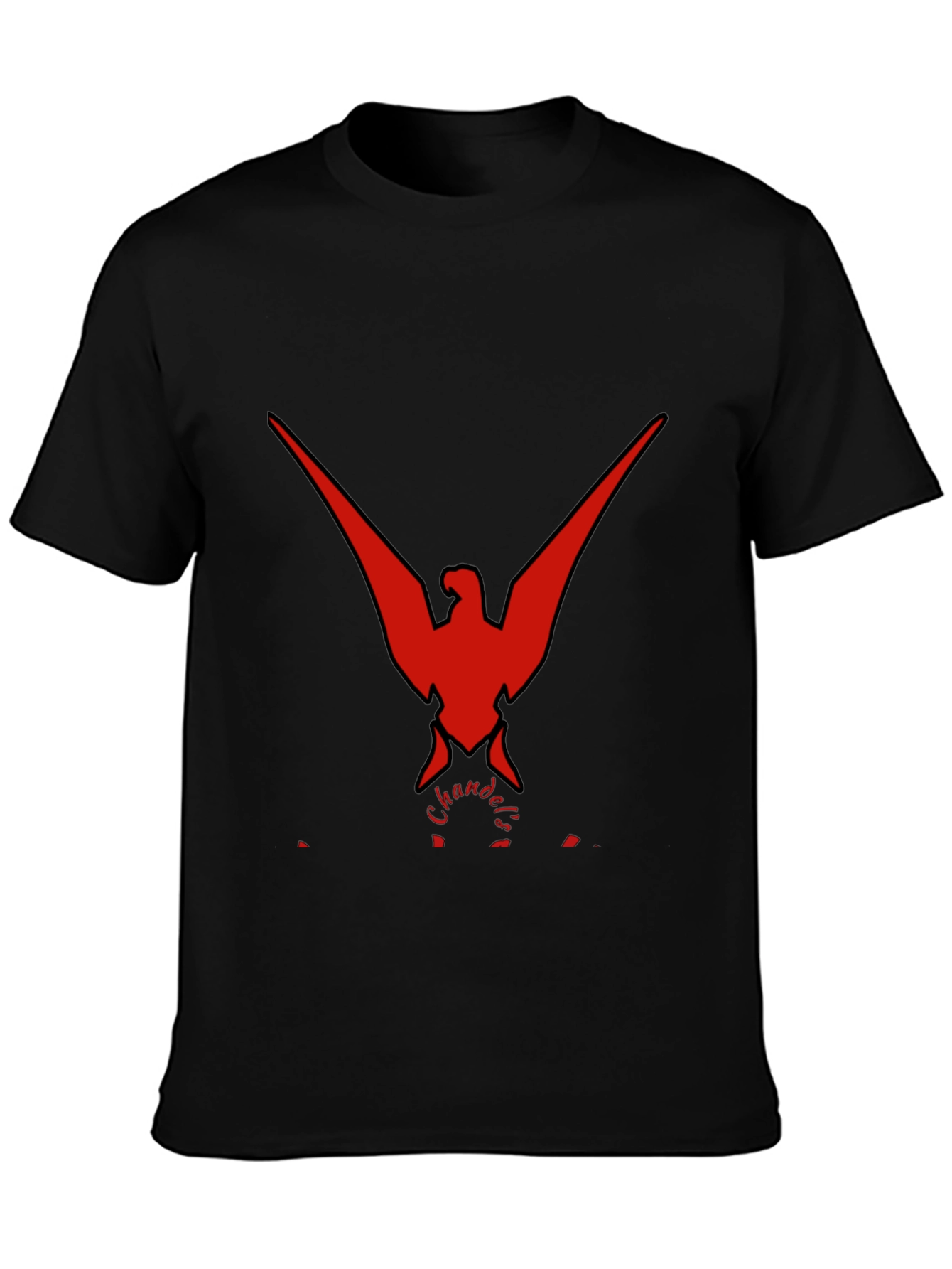 Bold Red Phoenix Graphic Black T-Shirt