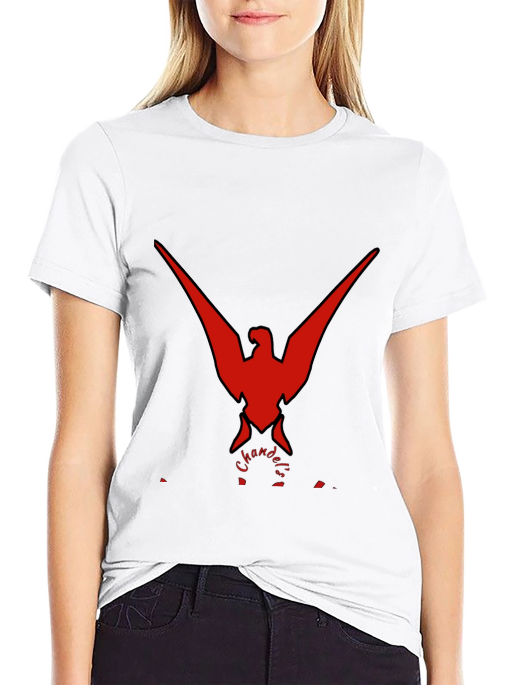 Bold Red Phoenix Graphic Black T-Shirt