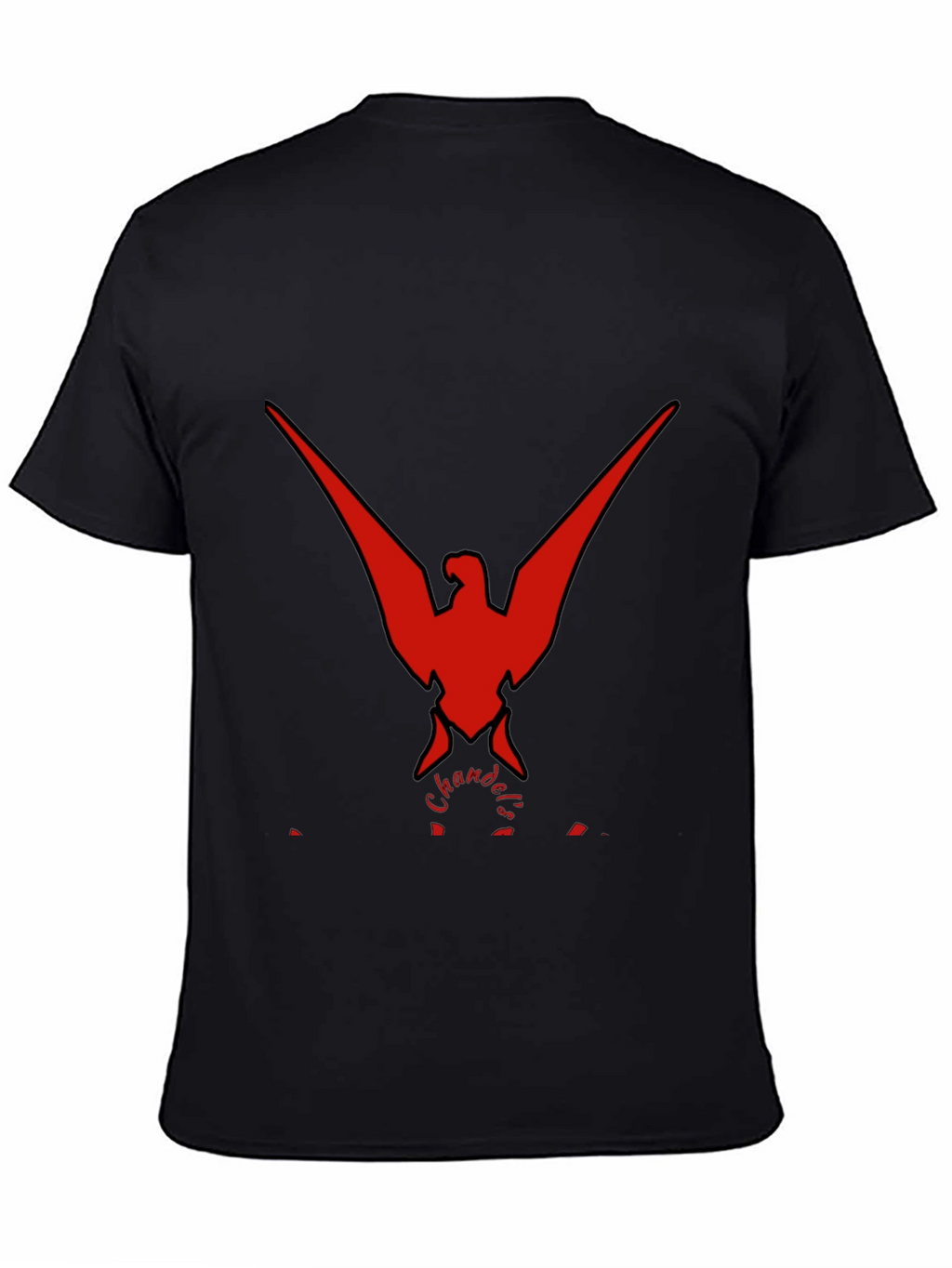 Bold Red Phoenix Graphic Black T-Shirt