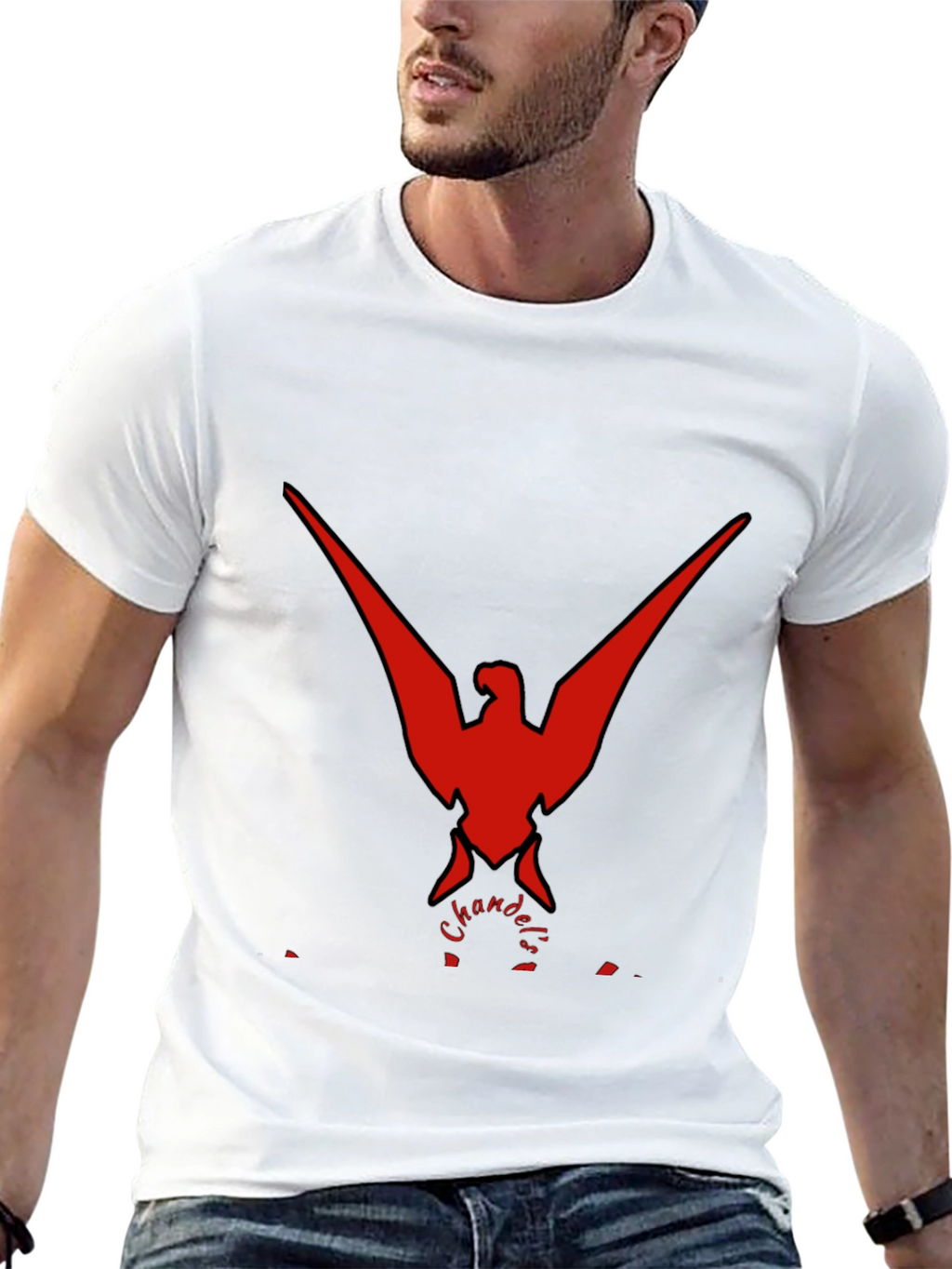 Bold Red Phoenix Graphic Black T-Shirt