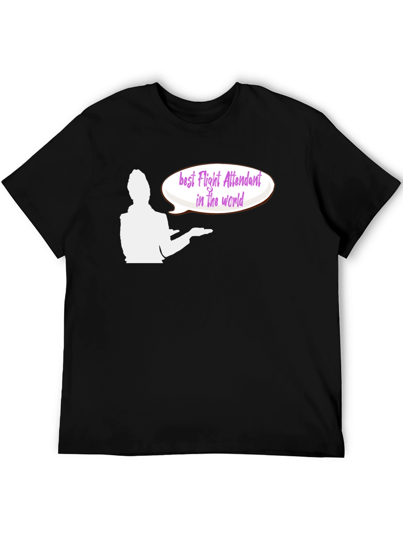 Best Flight Attendant T-Shirt - Black Crew Neck Tee