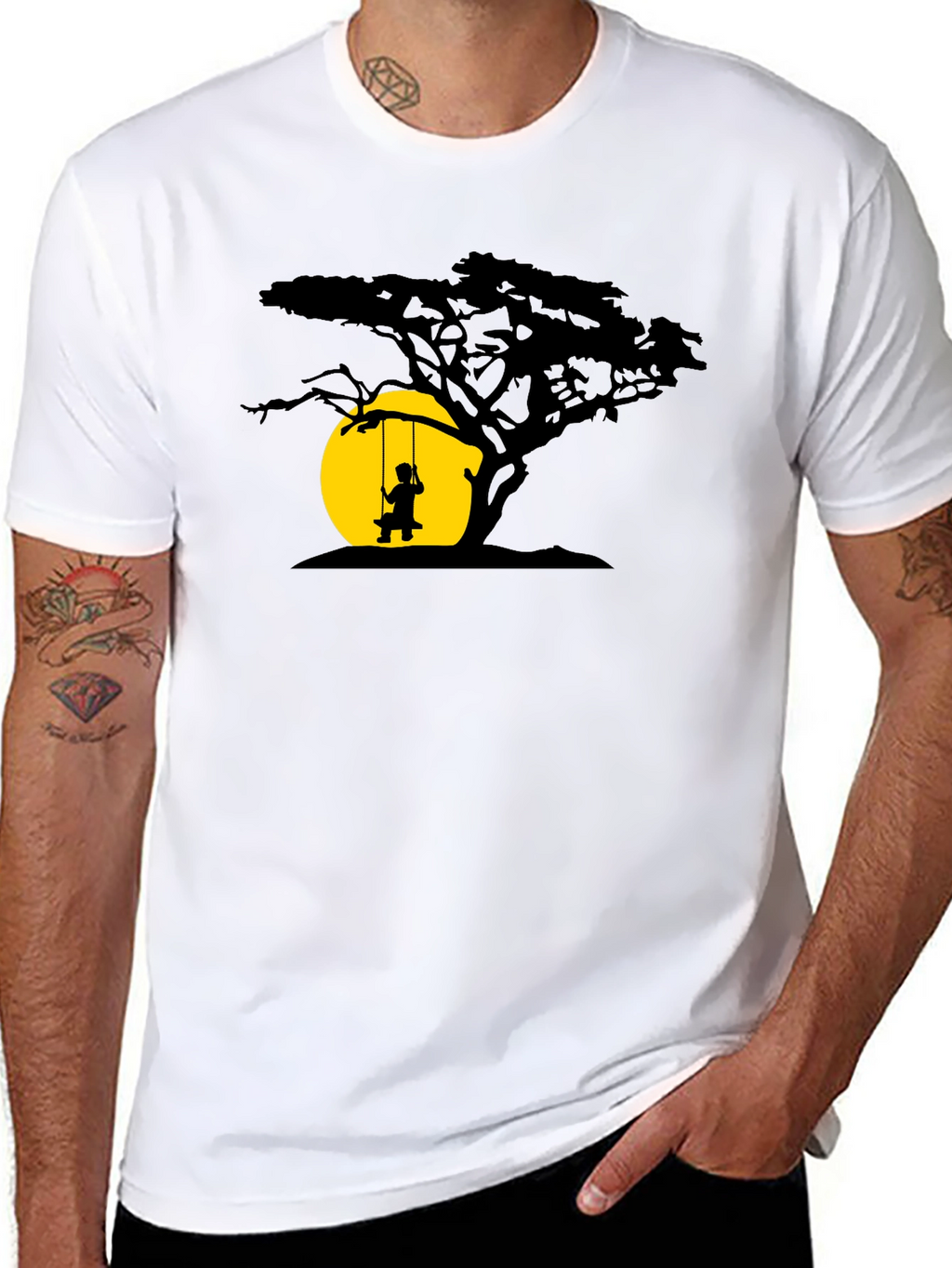 Silhouette Tree & Swing Graphic T-Shirt