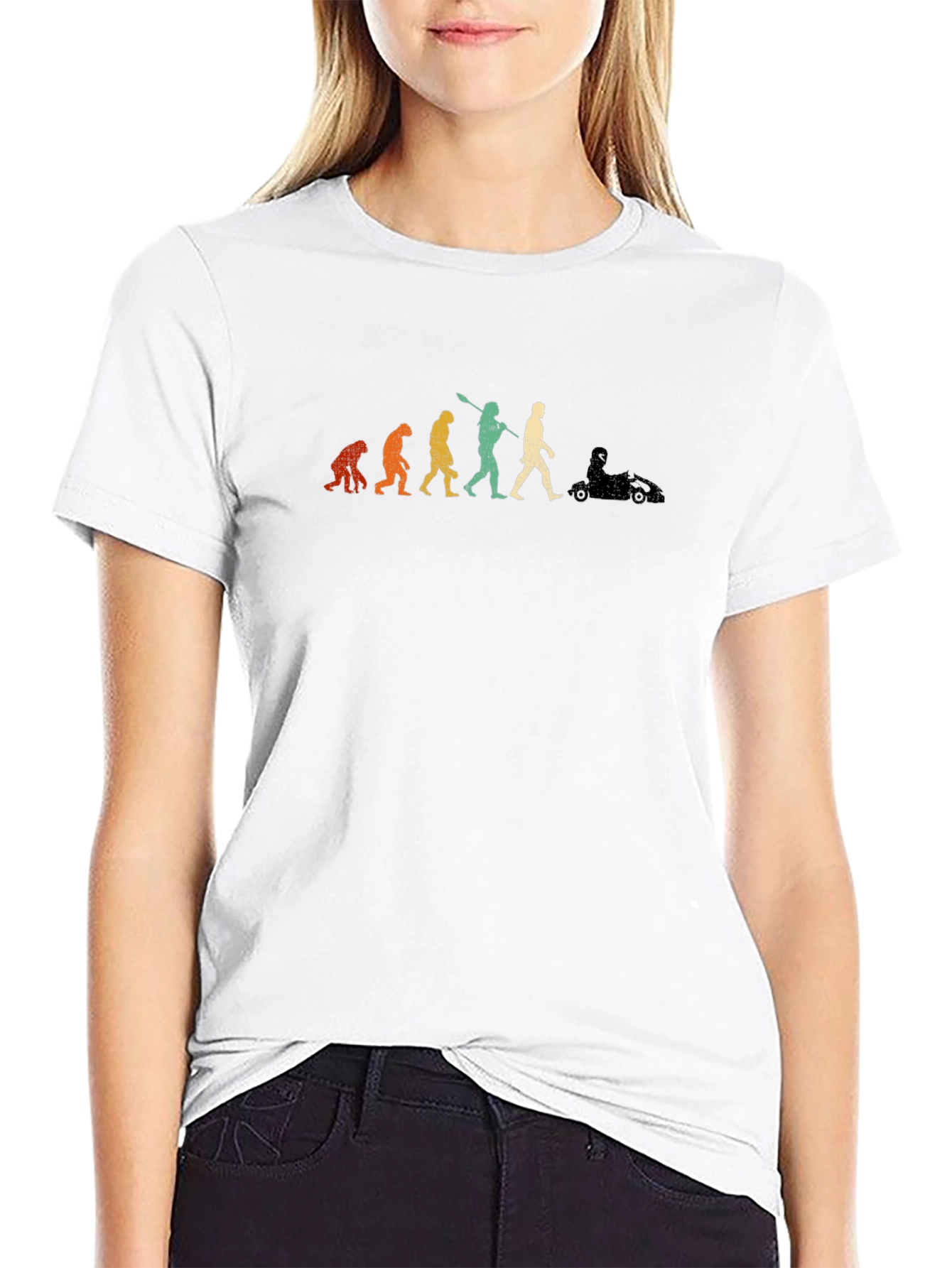 Evolution of Man Go Kart T-Shirt - Black